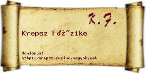 Krepsz Füzike névjegykártya